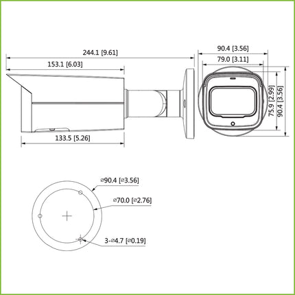 Dahua IPC-HFW3241T-ZS Caméra bullet Dahua StarLight IP avec  Smart IR de 60 m